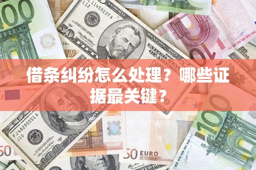 济南借条纠纷怎么处理？哪些证据最关键？