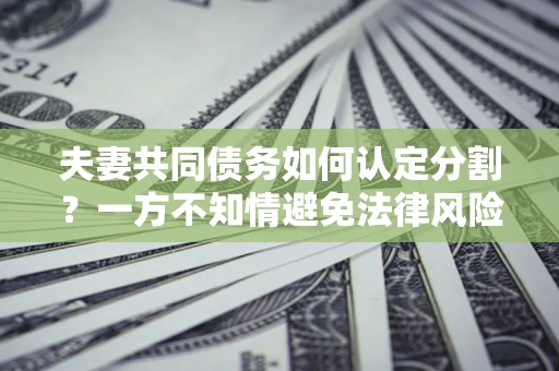 济南夫妻共同债务如何认定分割？一方不知情避免法律风险必看！